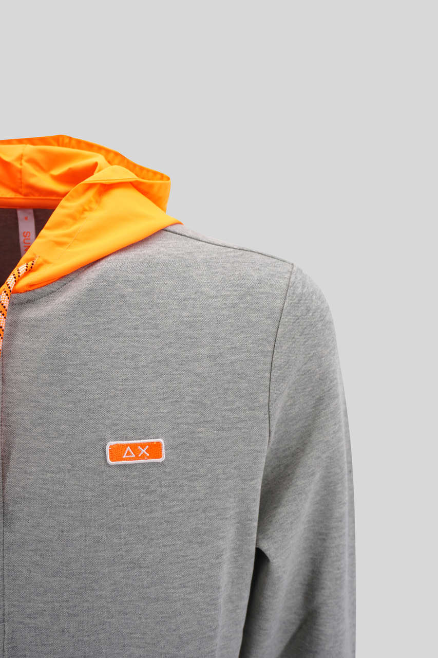 Hood Zip Nylon / Grigio - Ideal Moda