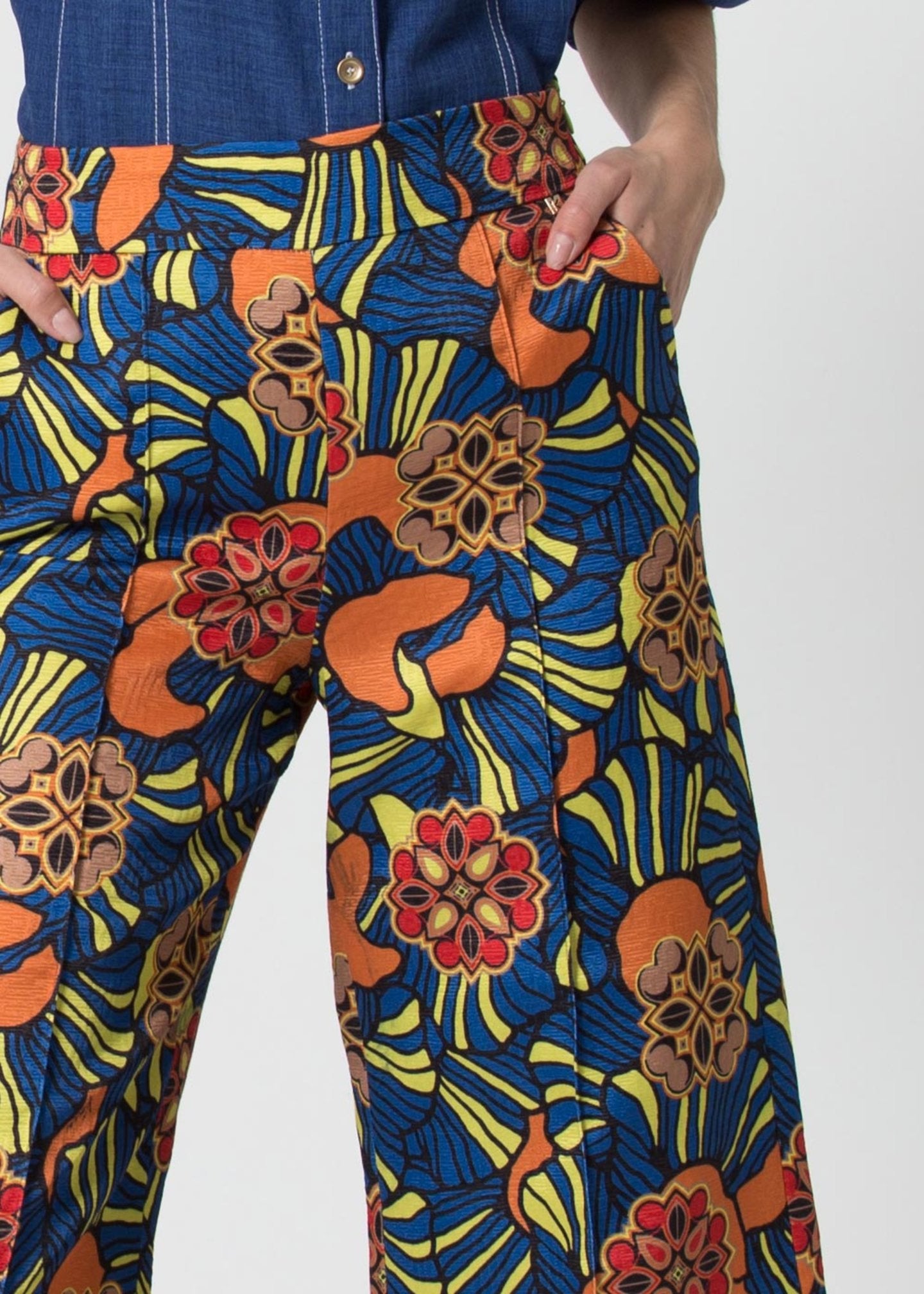 Pantalone Kocca a Palazzo / Blu - Ideal Moda
