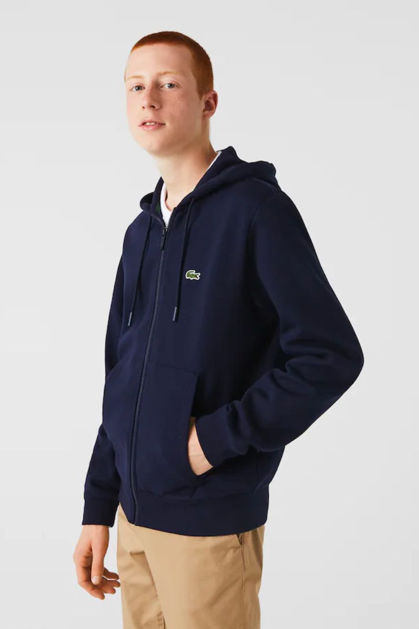Felpa con Cappuccio e Logo Lacoste / Blu - Ideal Moda