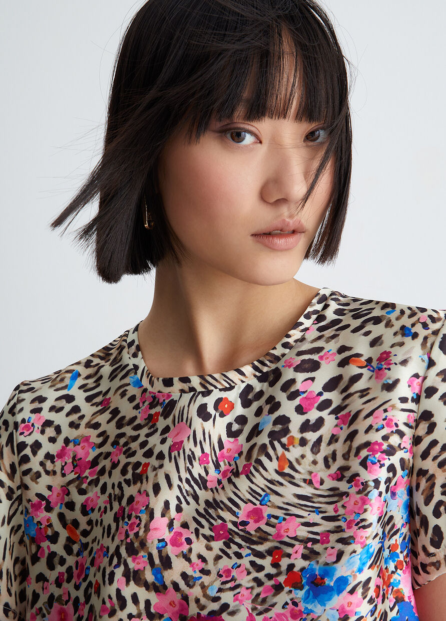 T-Shirt con Fantasia Animalier Liu Jo / Multicolor - Ideal Moda