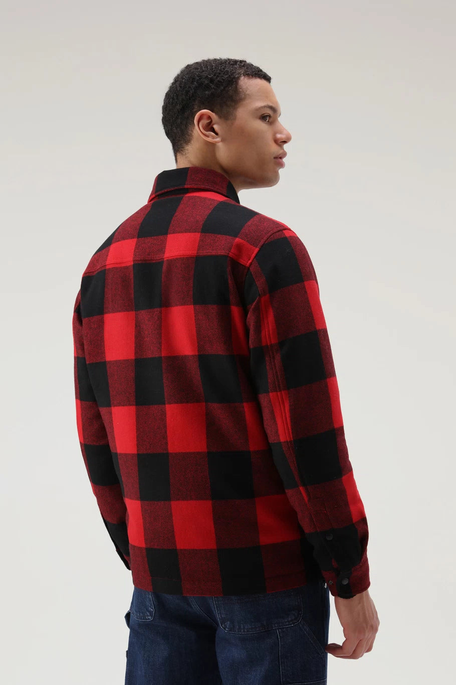 Giacca Camicia a Fantasia Woolrich / Rosso - Ideal Moda