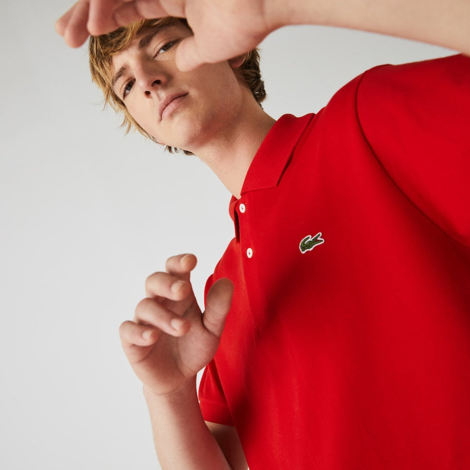 Polo Lacoste L.12.12 classic fit in petit piqué / Rosso - Ideal Moda