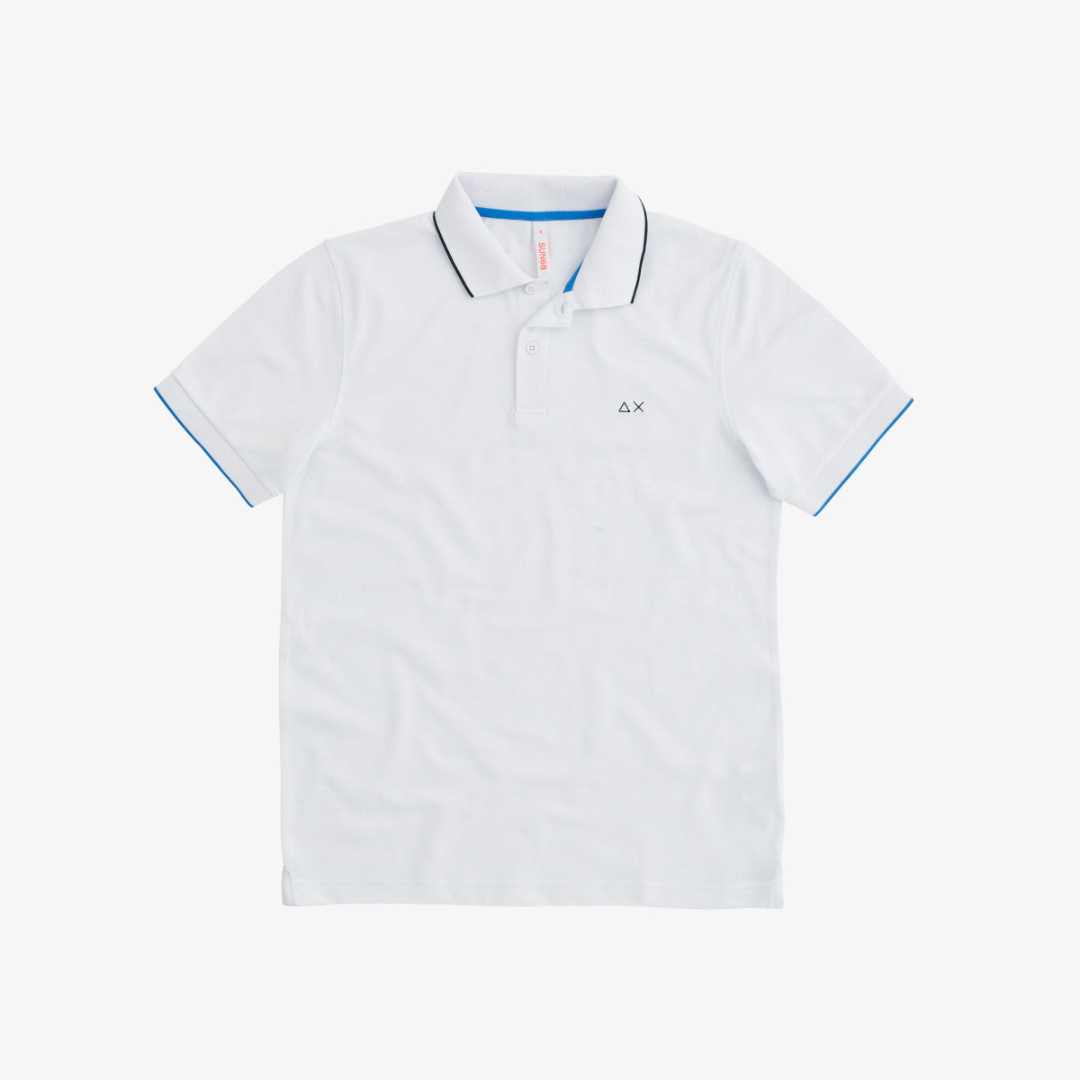 Polo Small Stripes on Collar / Bianco - Ideal Moda