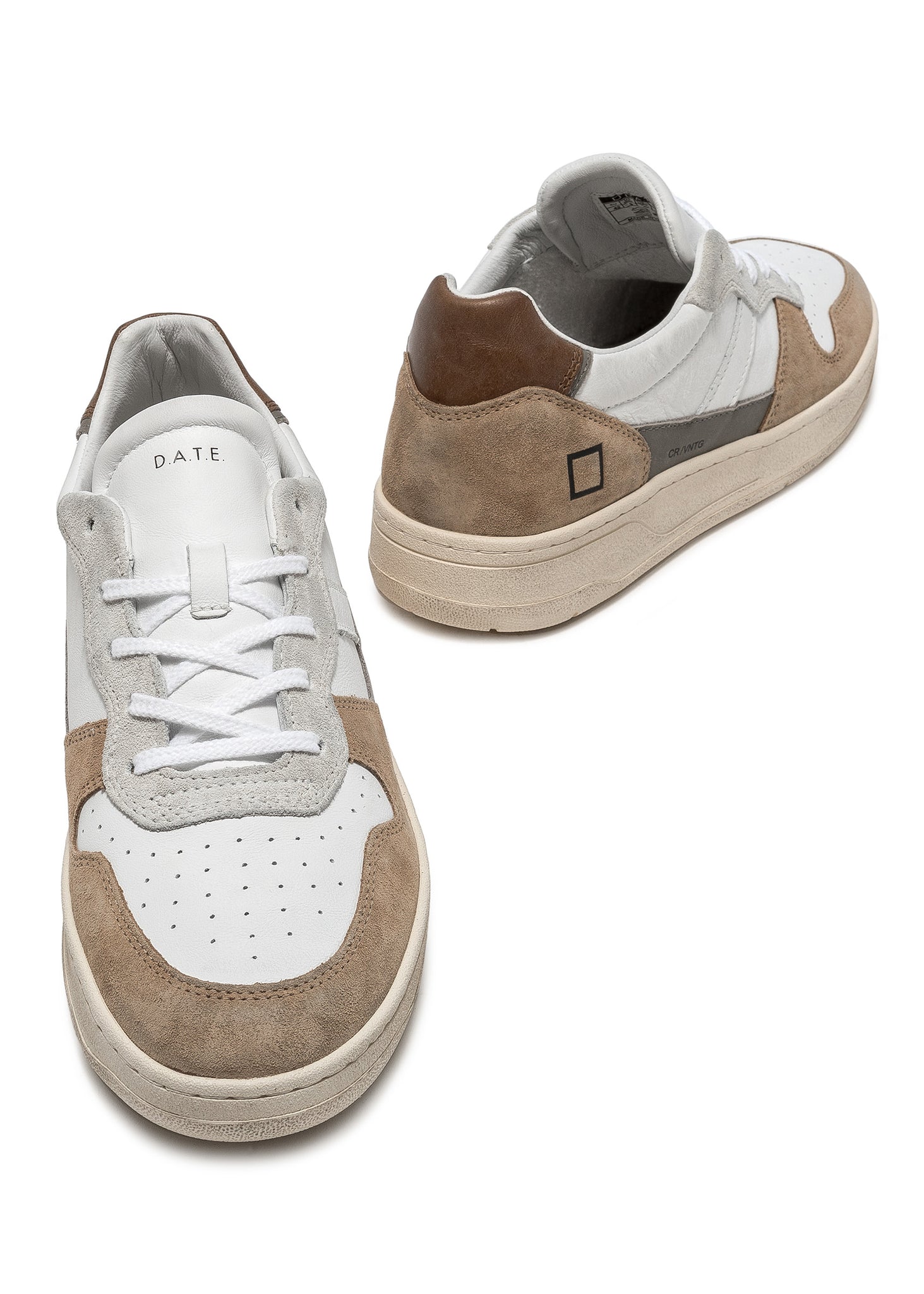 Sneaker DATE in Pelle Court 2.0 Vintage / Bianco - Ideal Moda