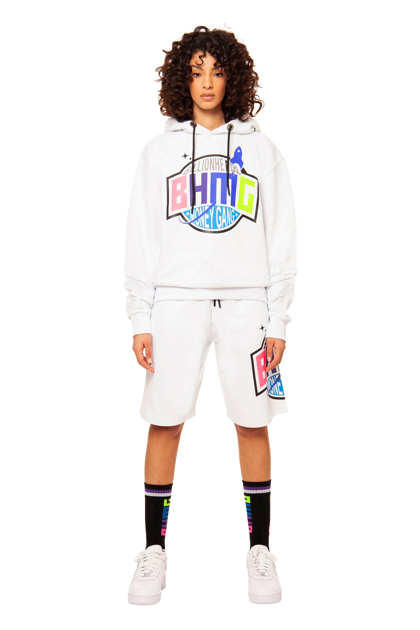 Felpa Unisex con stampa / Bianco - Ideal Moda