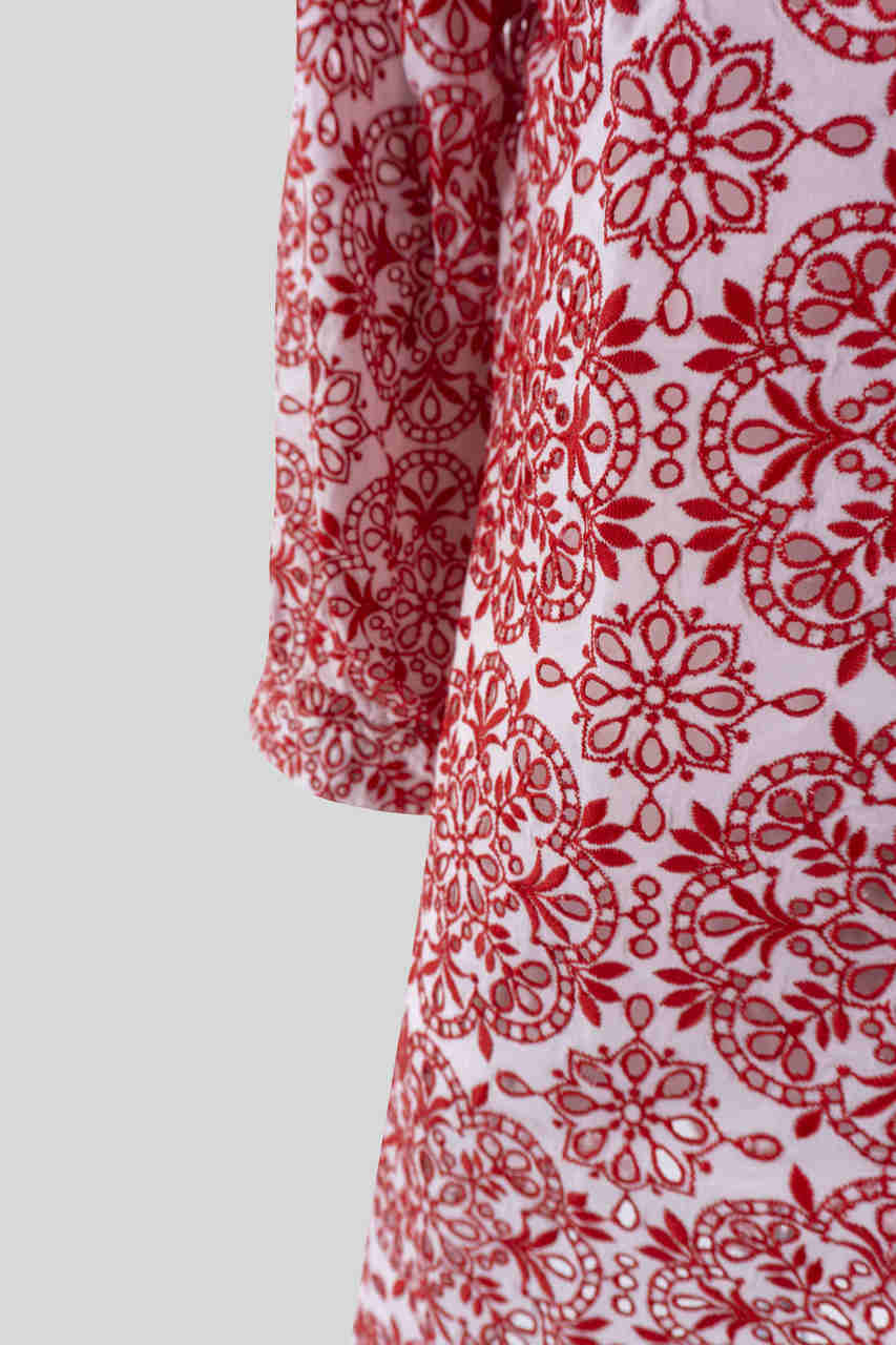 Camicia Ricamata / Rosso - Ideal Moda
