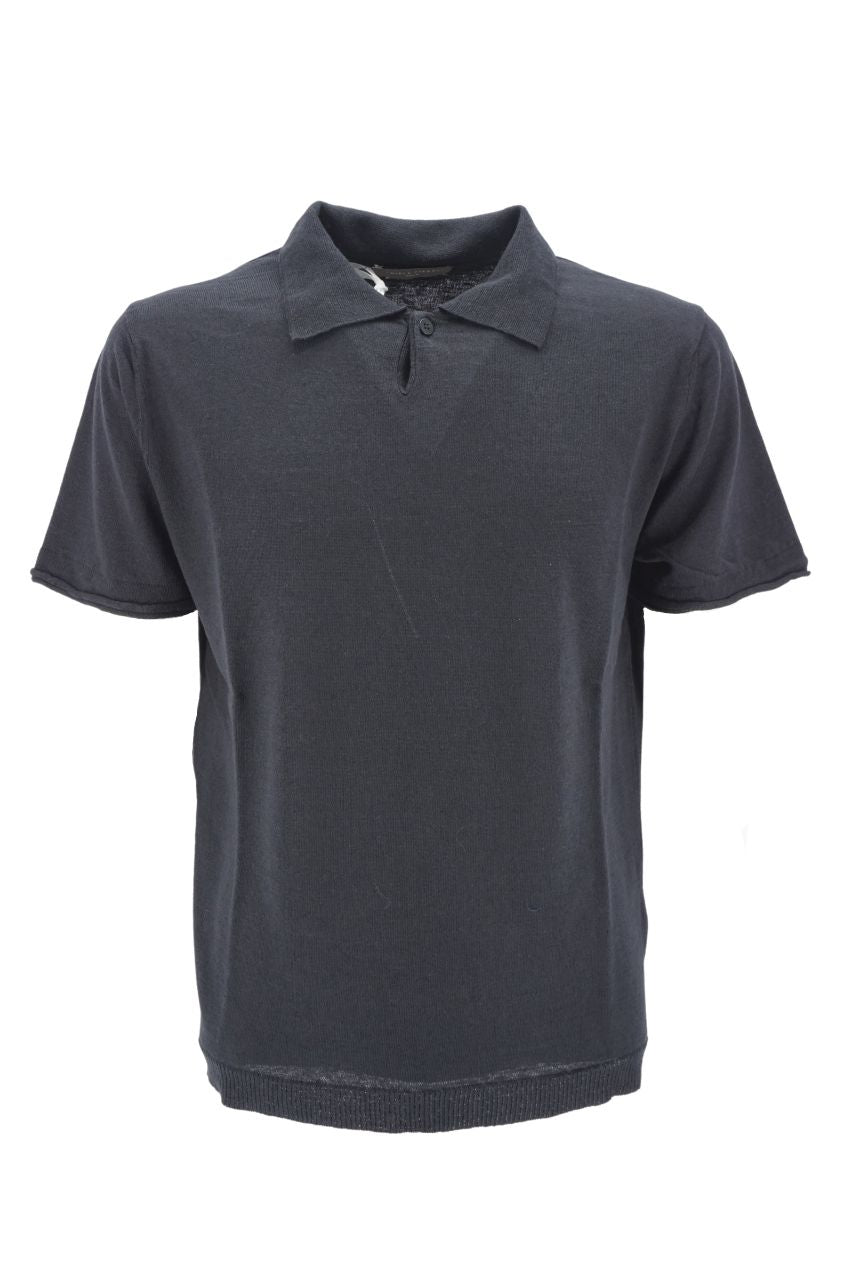 Polo Daniele Fiesoli in Lino / Nero - Ideal Moda