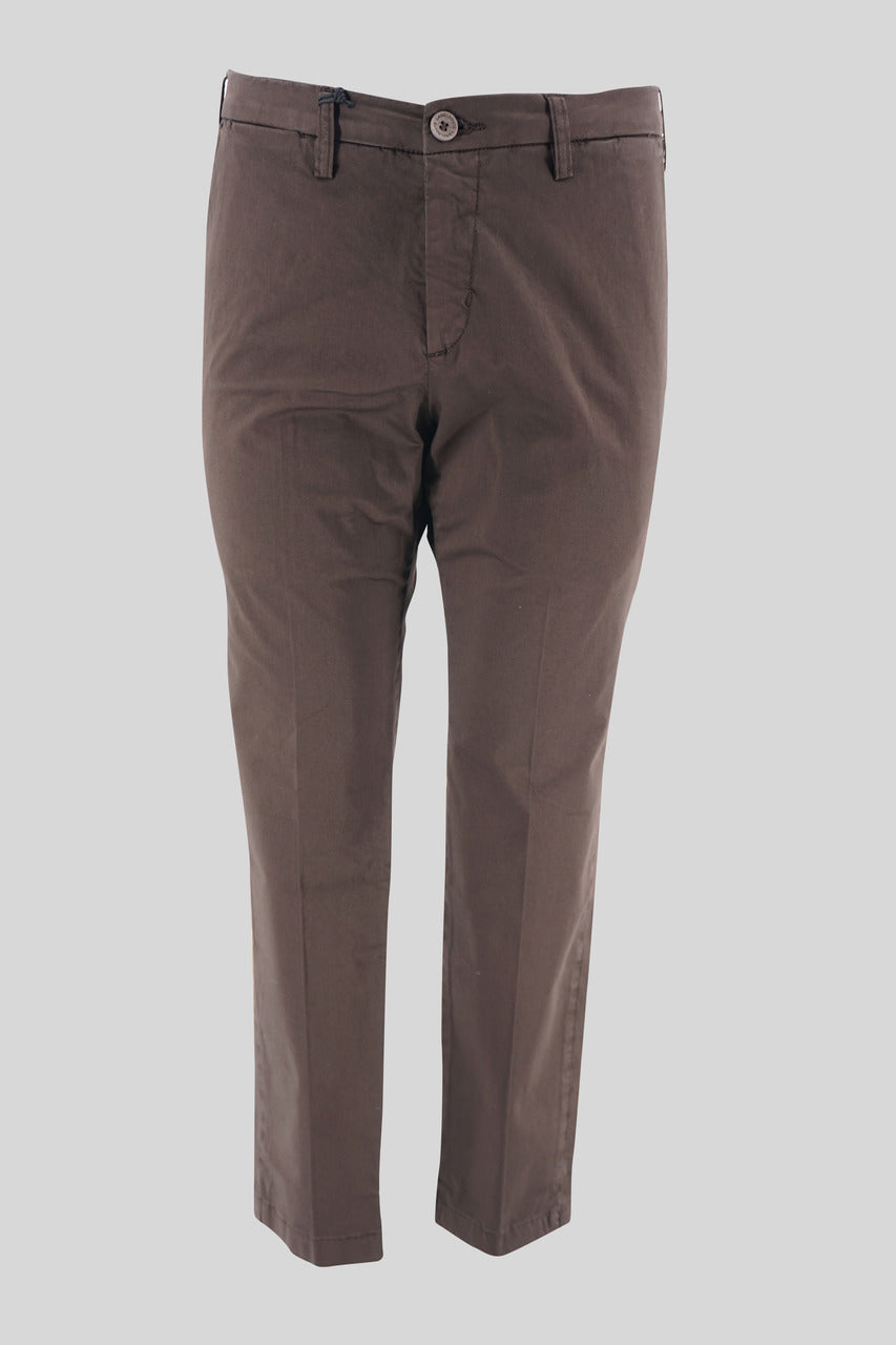 Pantalone "Capri" in cotone / Marrone - Ideal Moda