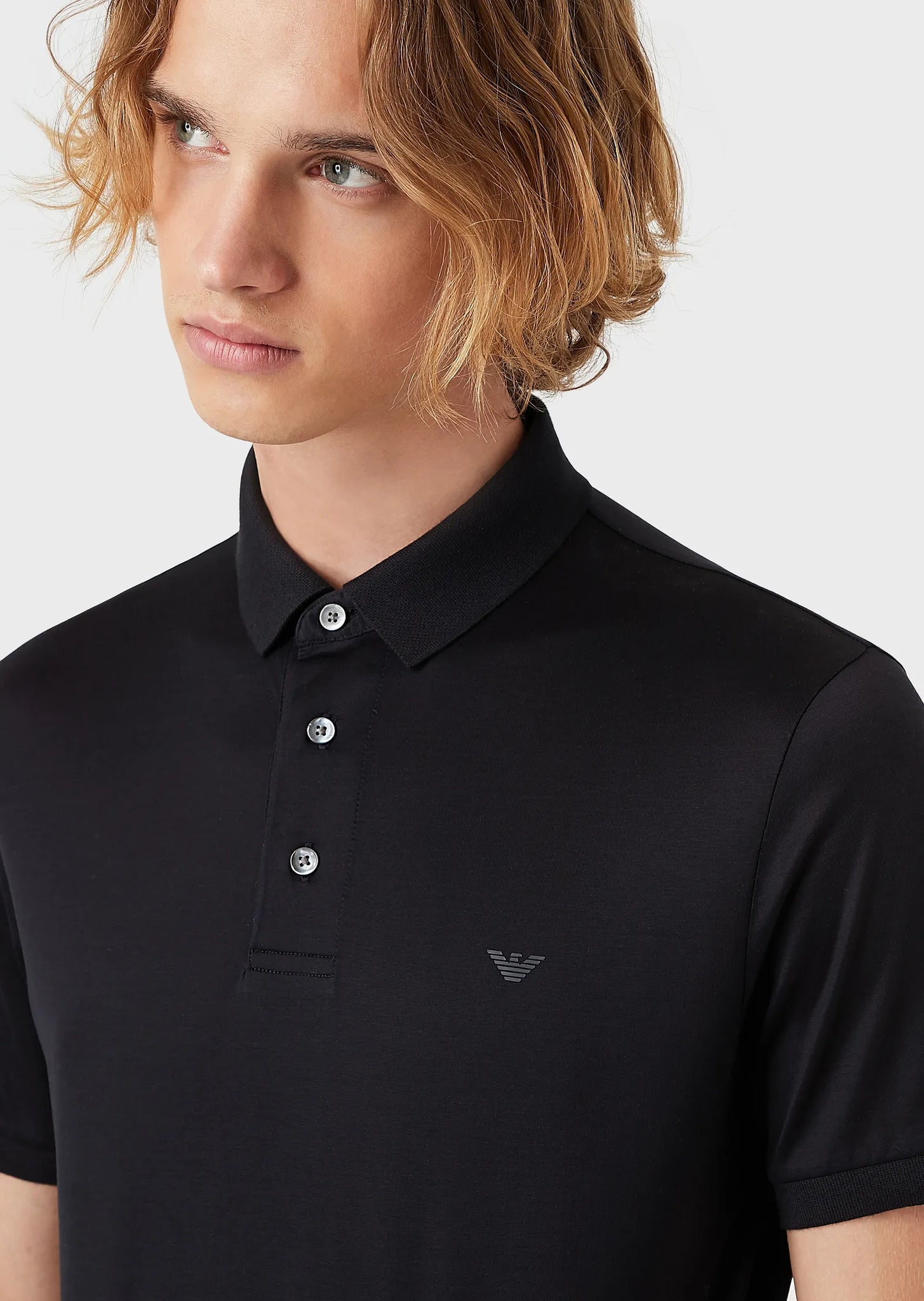 Polo in Jersey con Logo Emporio Armani / Blu - Ideal Moda
