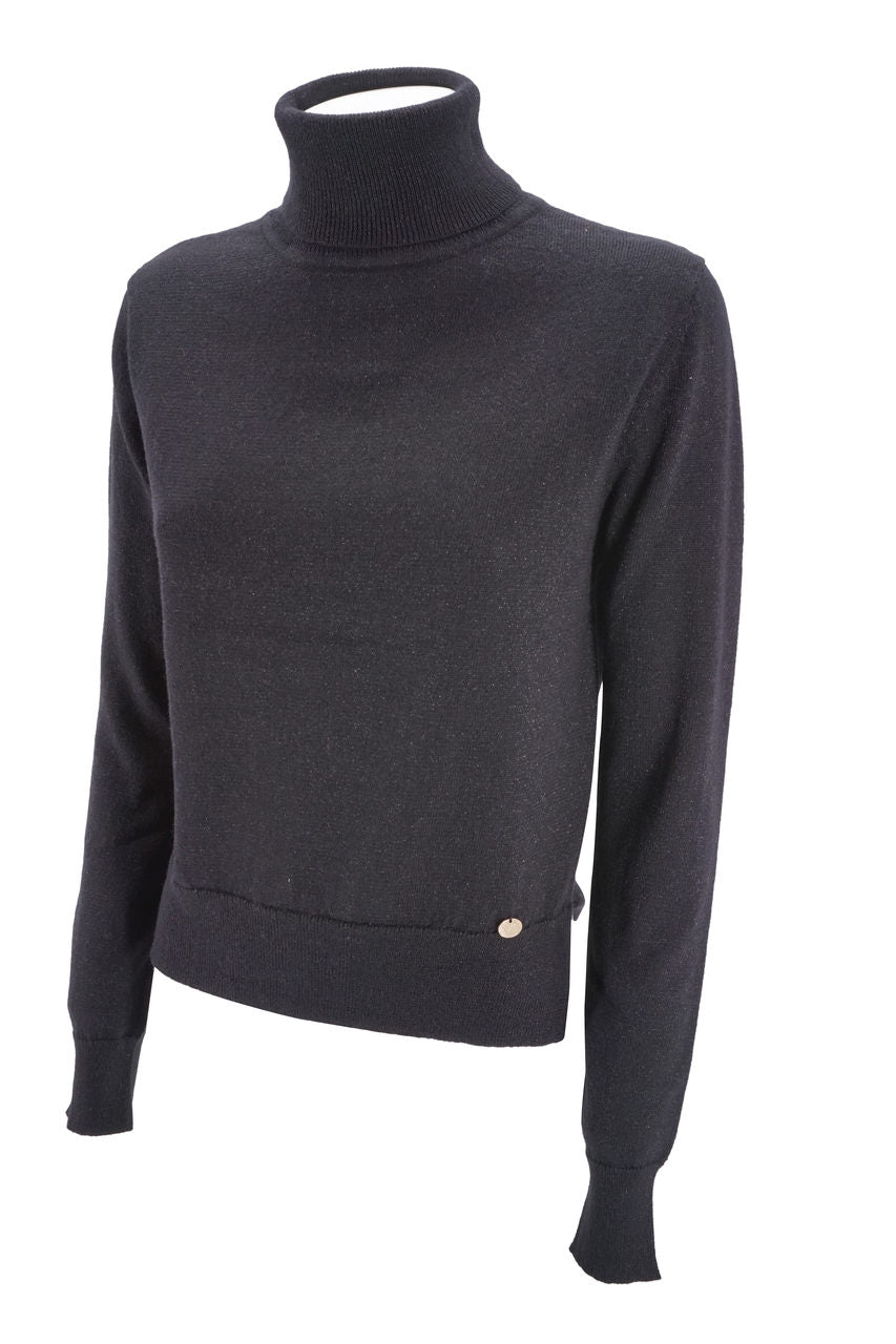 Maglia Very Simple a collo alto / Nero - Ideal Moda
