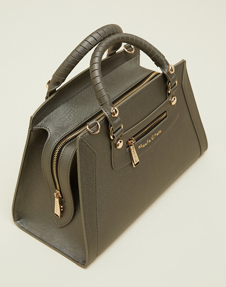 Borsa Mirama Medium con Logo Manila Grace / Grigio - Ideal Moda