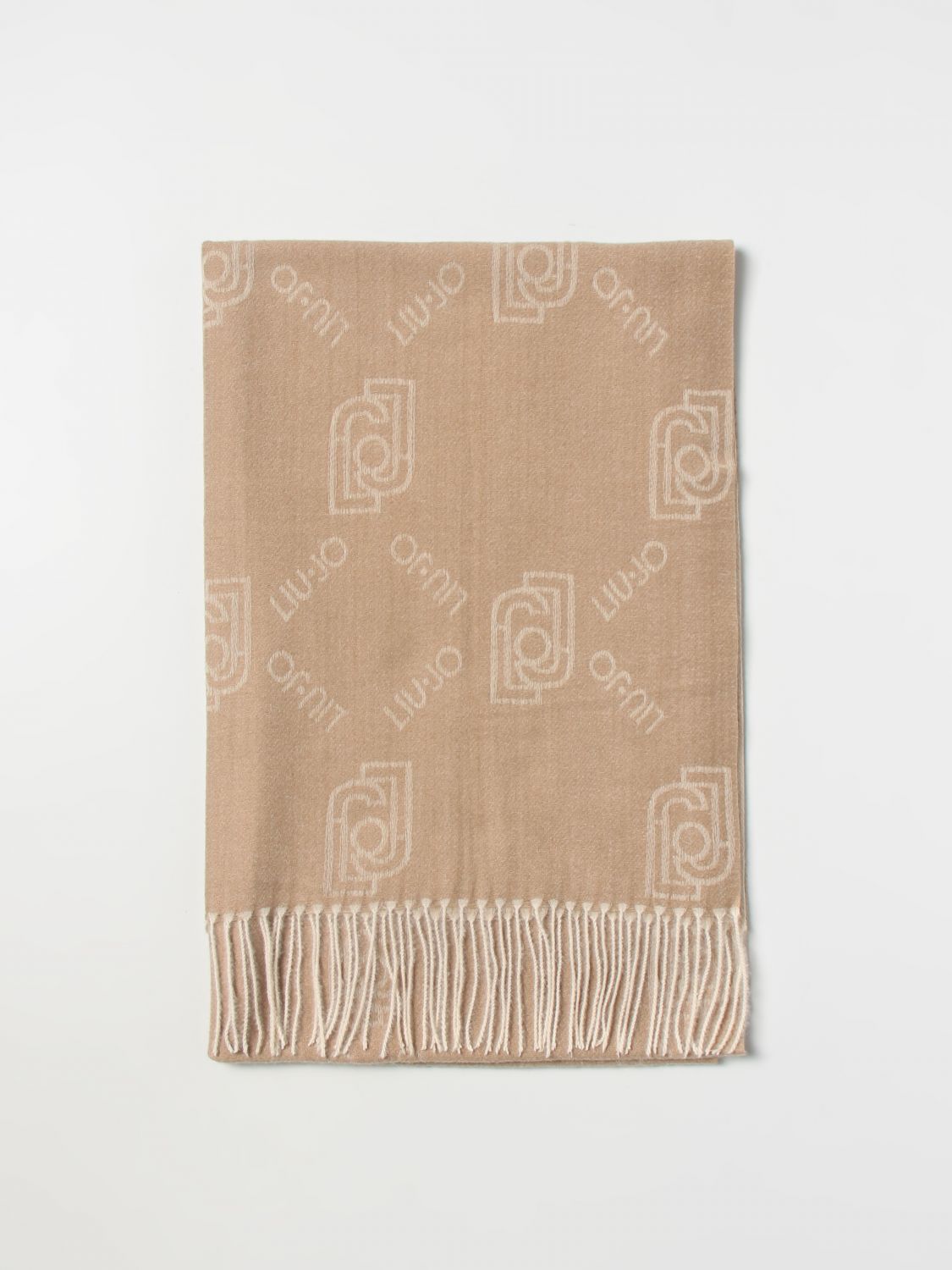 Sciarpa in Tessuto con Logo Liu Jo / Beige - Ideal Moda