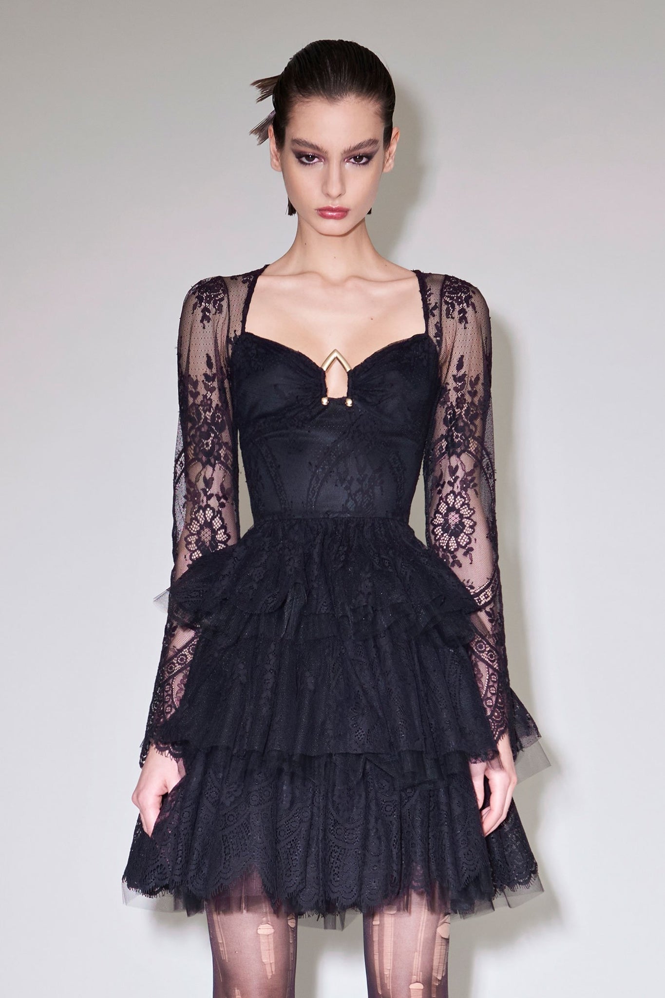 Abito con Scollo a Cuore Aniye By / Nero - Ideal Moda