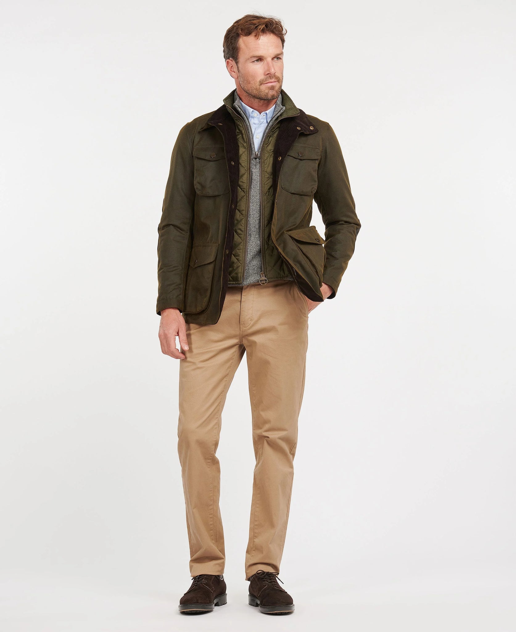 Giubbino Barbour Ogston Wax / Verde - Ideal Moda