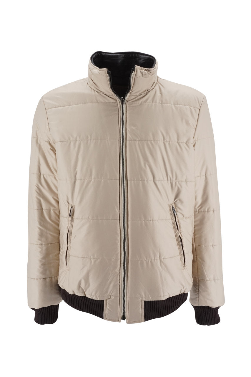 Giubbino in pelle reversibile / Marrone - Ideal Moda