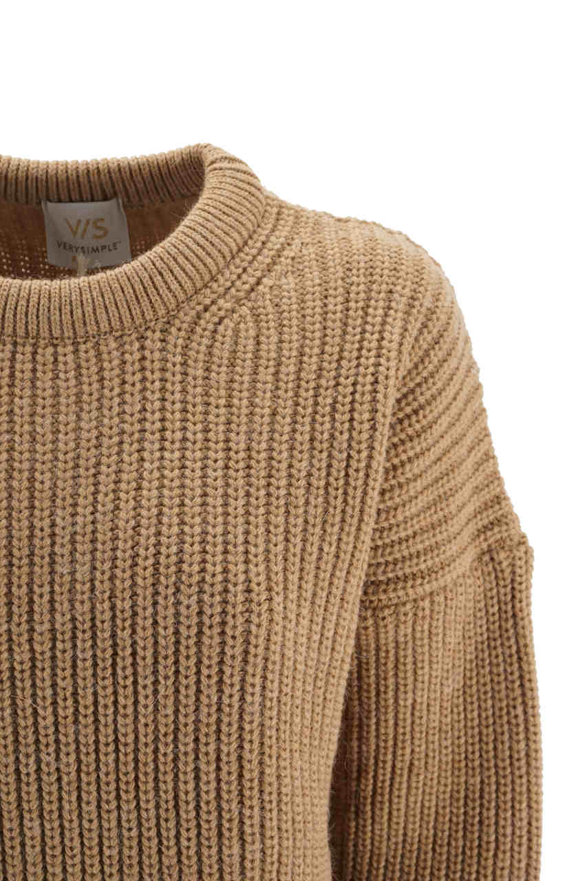 Maglia Very Simple Girocollo / Beige - Ideal Moda