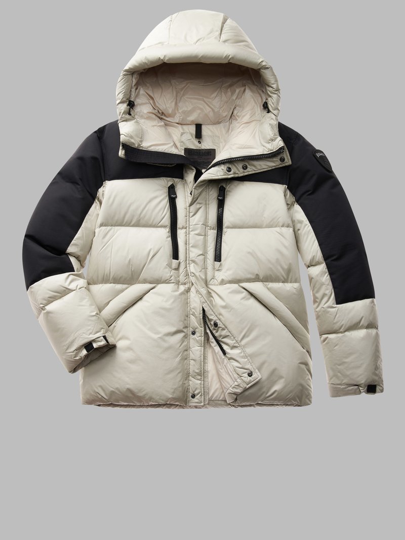 Giubbino in Bimateriale Blauer / Bianco - Ideal Moda