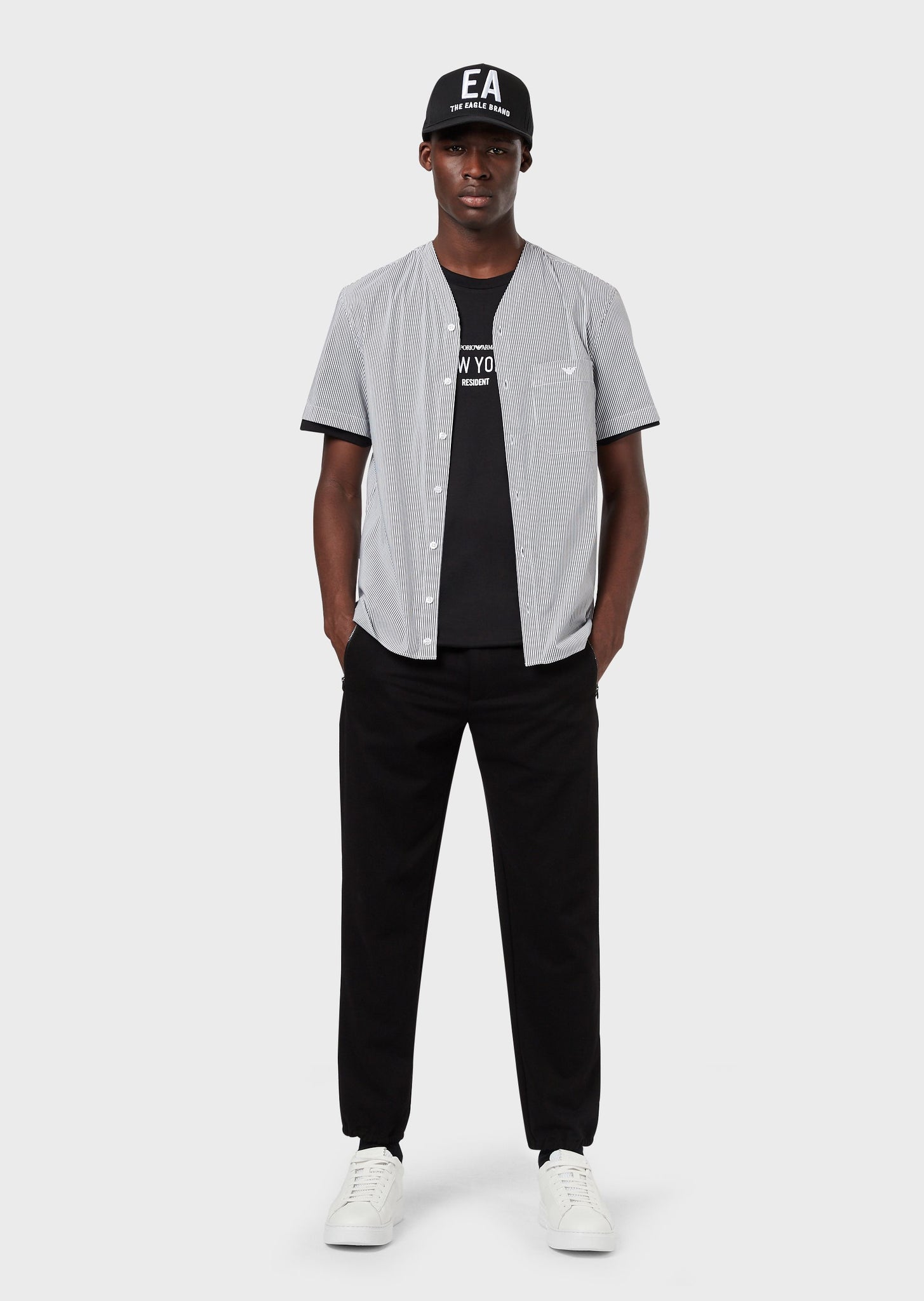 T-Shirt in jersey fashion city resident / Nero - Ideal Moda