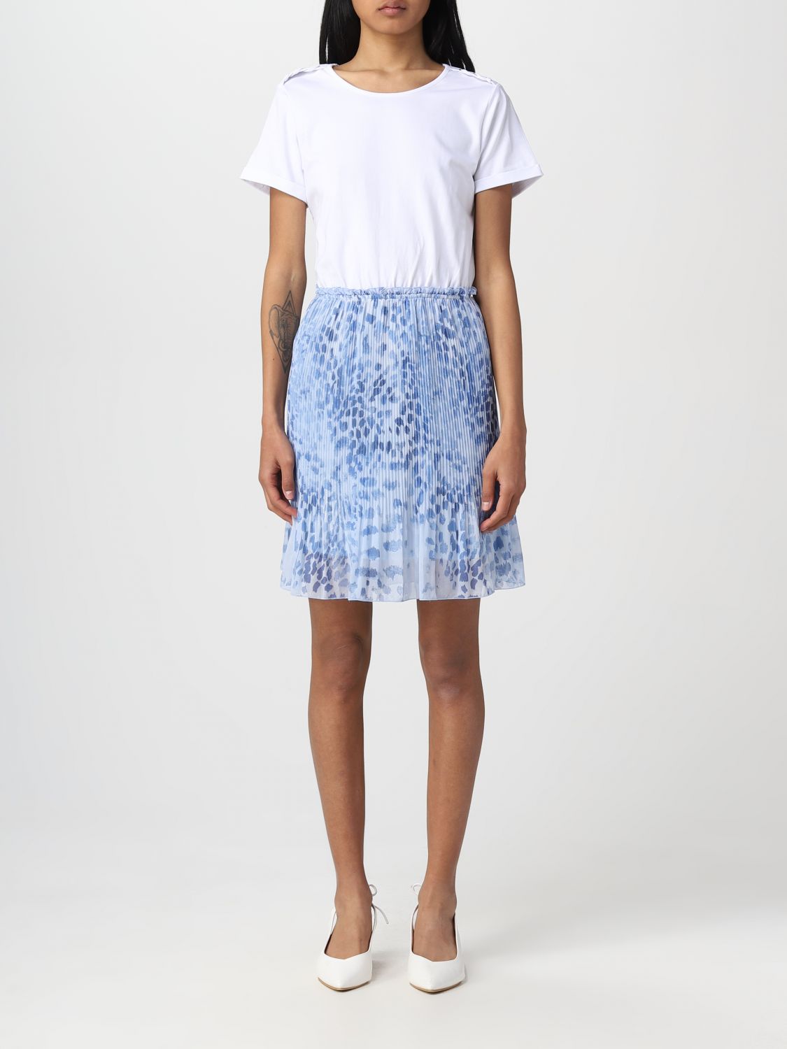 Abito con Gonna Stampata Liu Jo / Bianco - Ideal Moda
