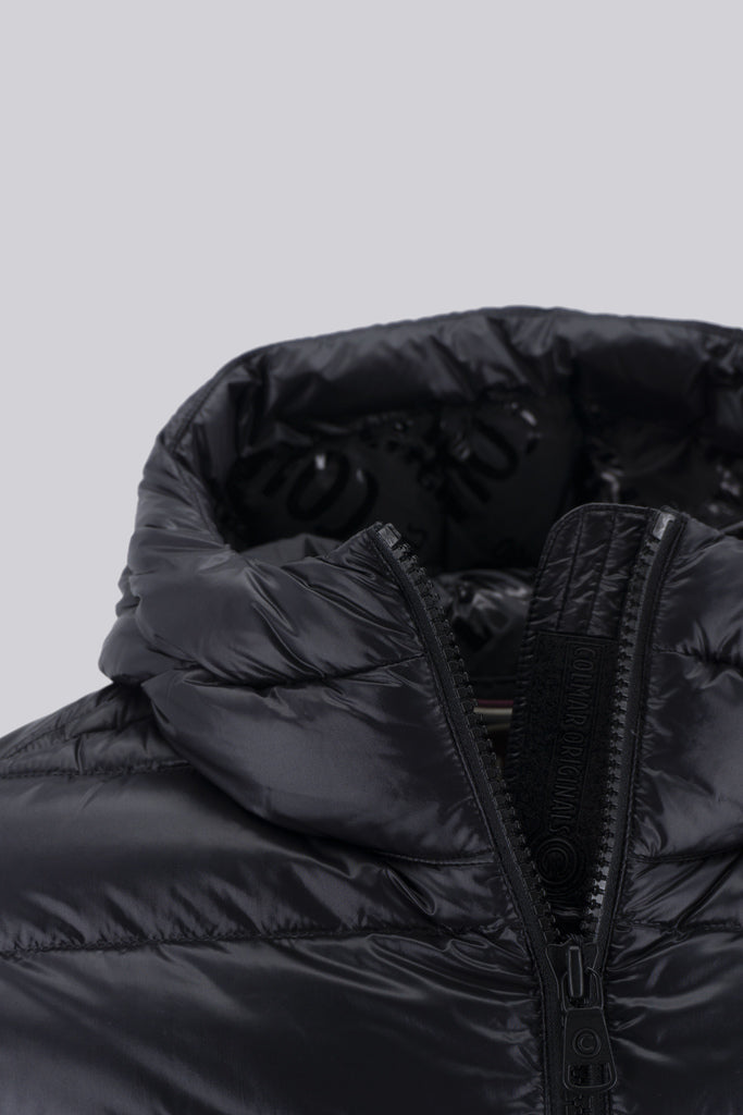 Piumino Lucido con Elastico / Nero - Ideal Moda