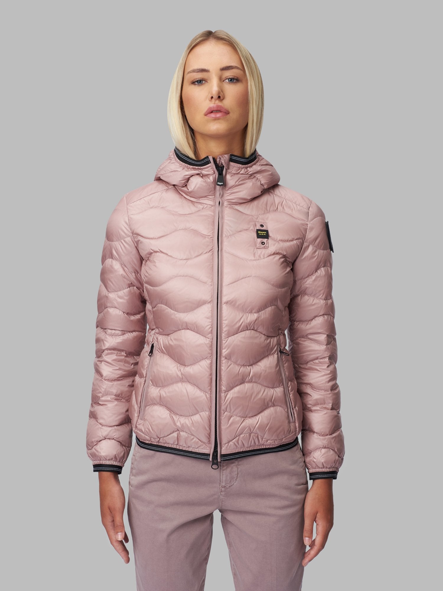 Giubbino con Motivo ad Onde Blauer / Rosa - Ideal Moda