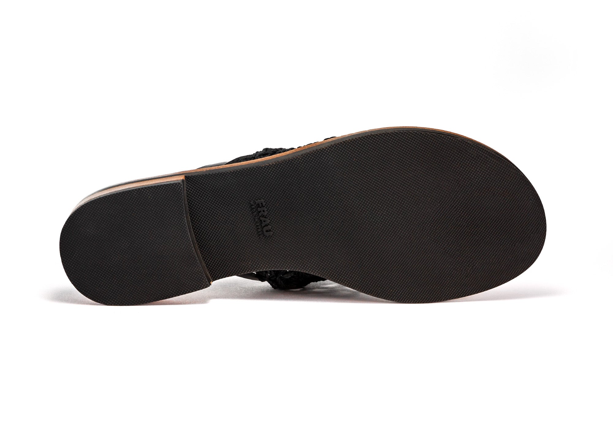 Infradito con dettaglio in corda / Nero - Ideal Moda