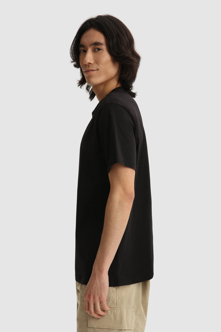 Maglietta in puro cotone con maxi logo / Nero - Ideal Moda