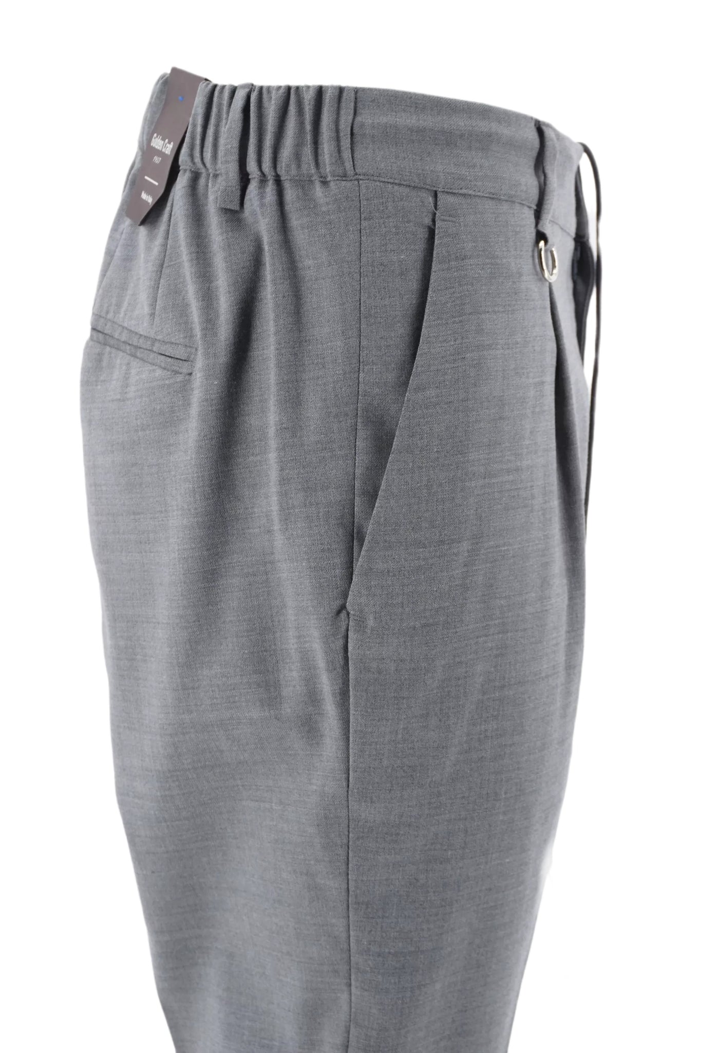 Pantalone Effetto Lana con Coulisse Golden Craft / Grigio - Ideal Moda