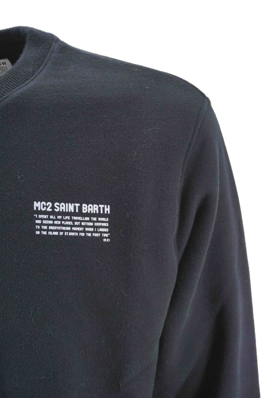 Felpa Mc2 Saint Barth Girocollo / Nero - Ideal Moda