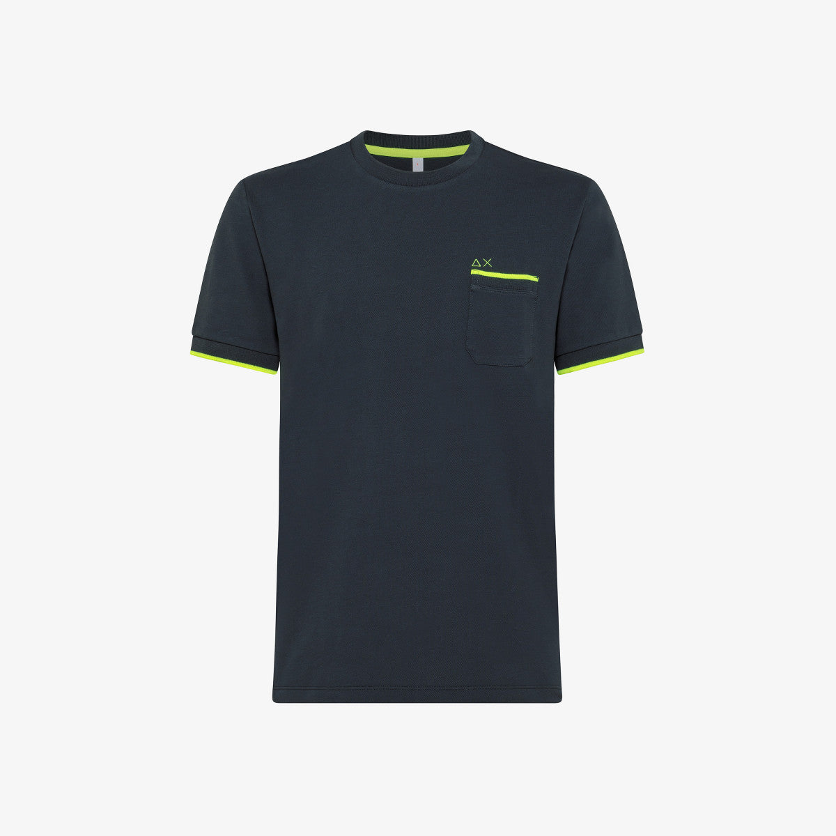 T-Shirt con Taschino e Dettagli Fluo Sun68 / Grigio - Ideal Moda