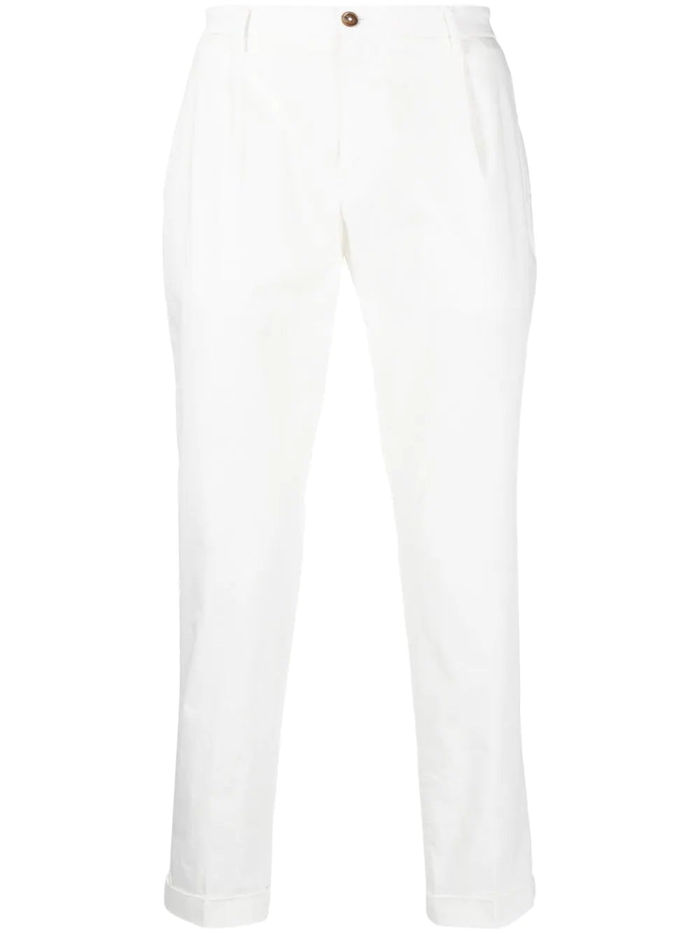 Pantalone con Pinces Slim Fit Briglia / Bianco - Ideal Moda