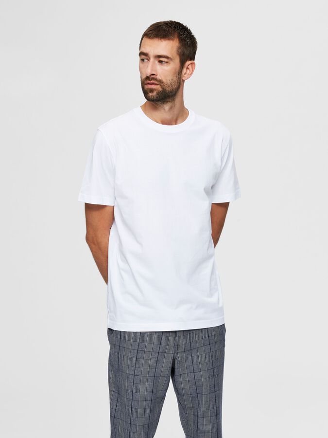 T-Shirt Regular Fit Selected / Bianco - Ideal Moda