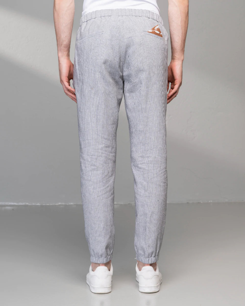 Pantalone a Righe AT.P.CO / Bianco - Ideal Moda
