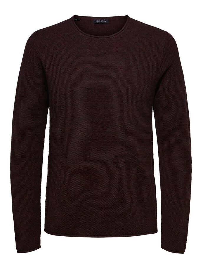 Girocollo Tramato in Cotone / Bordeaux - Ideal Moda