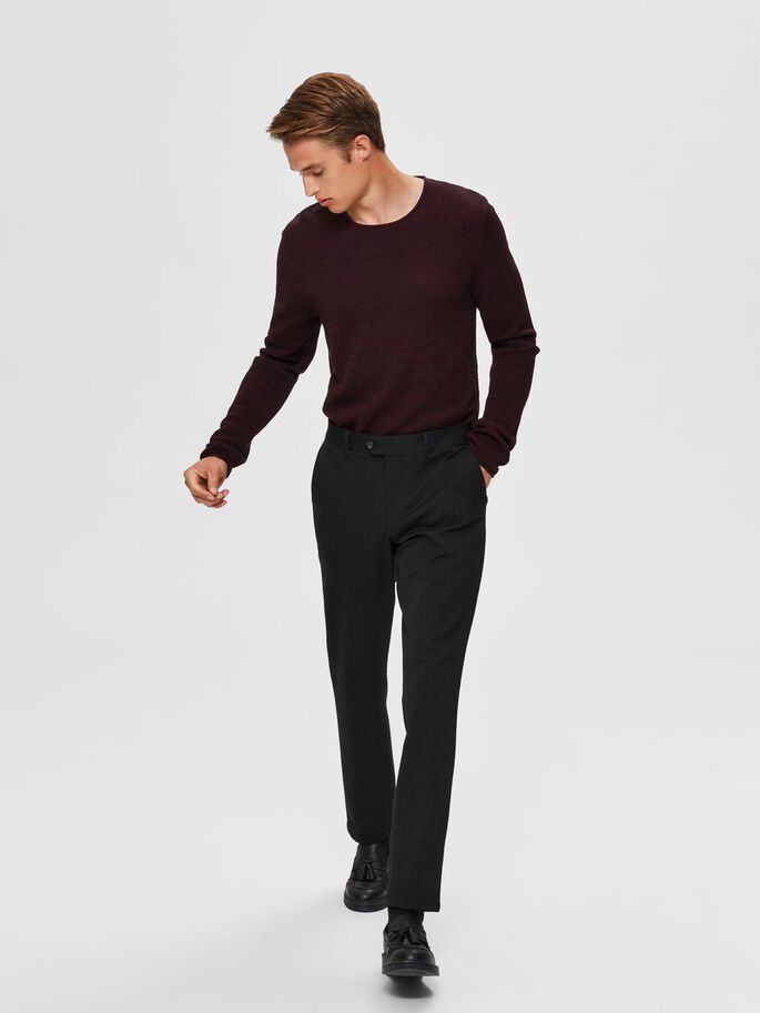 Girocollo Tramato in Cotone / Bordeaux - Ideal Moda