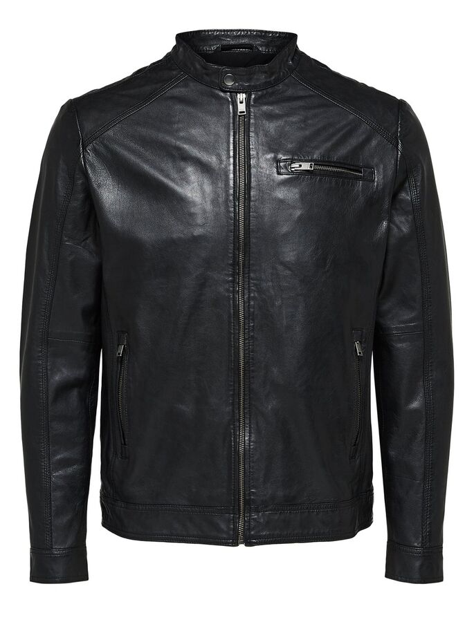 Giacca in Pelle / Nero - Ideal Moda