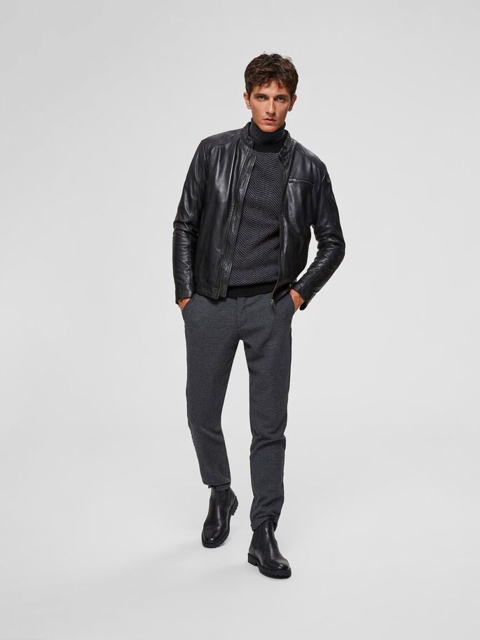 Giacca in Pelle / Nero - Ideal Moda