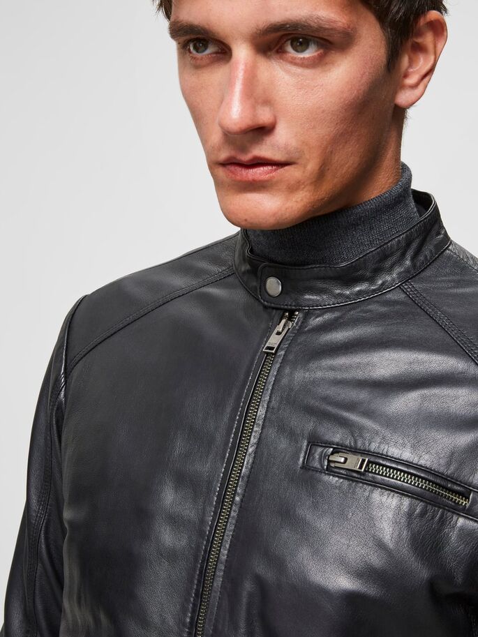 Giacca in Pelle / Nero - Ideal Moda