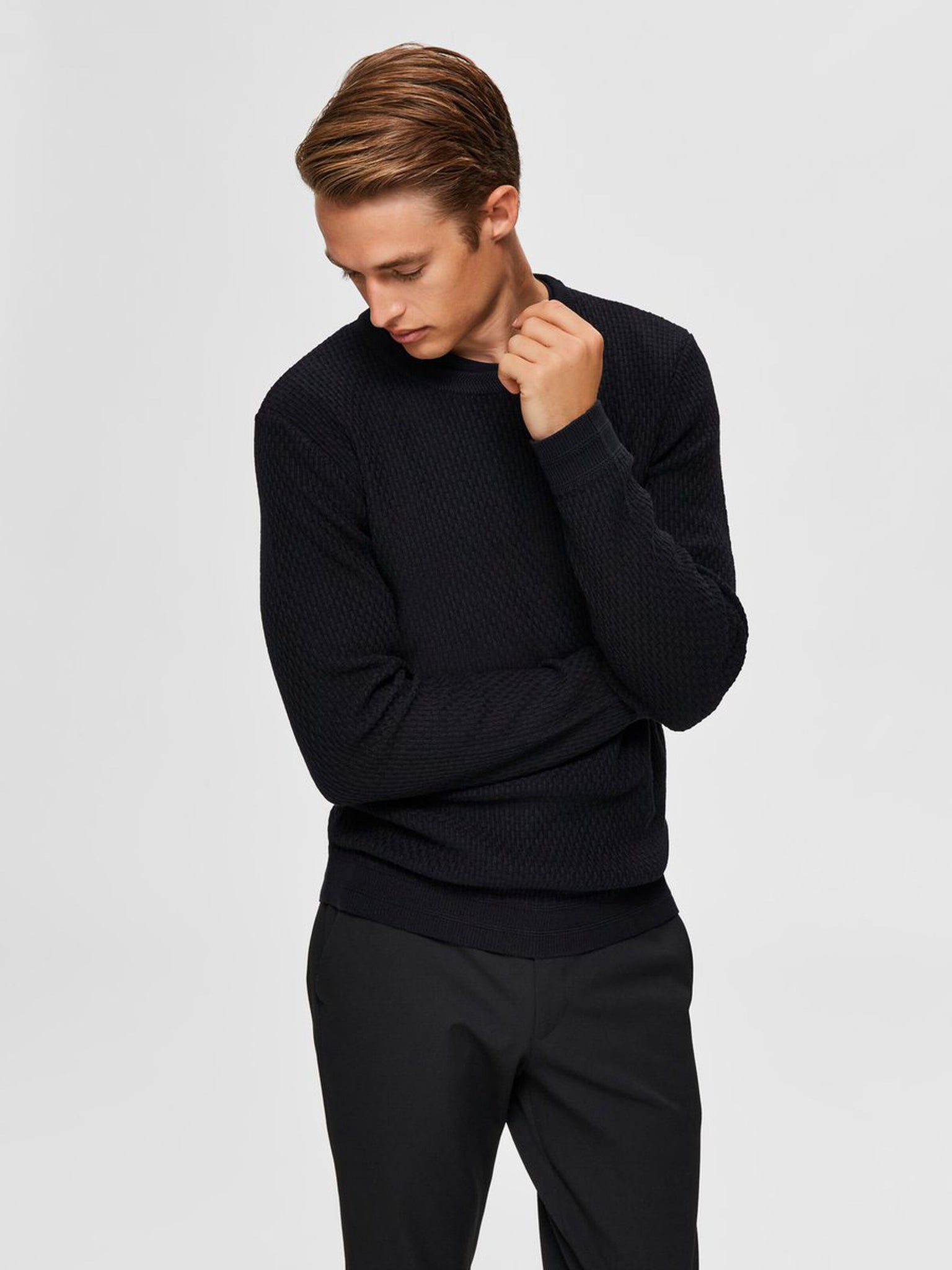 Pullover in cotone bio / Nero - Ideal Moda