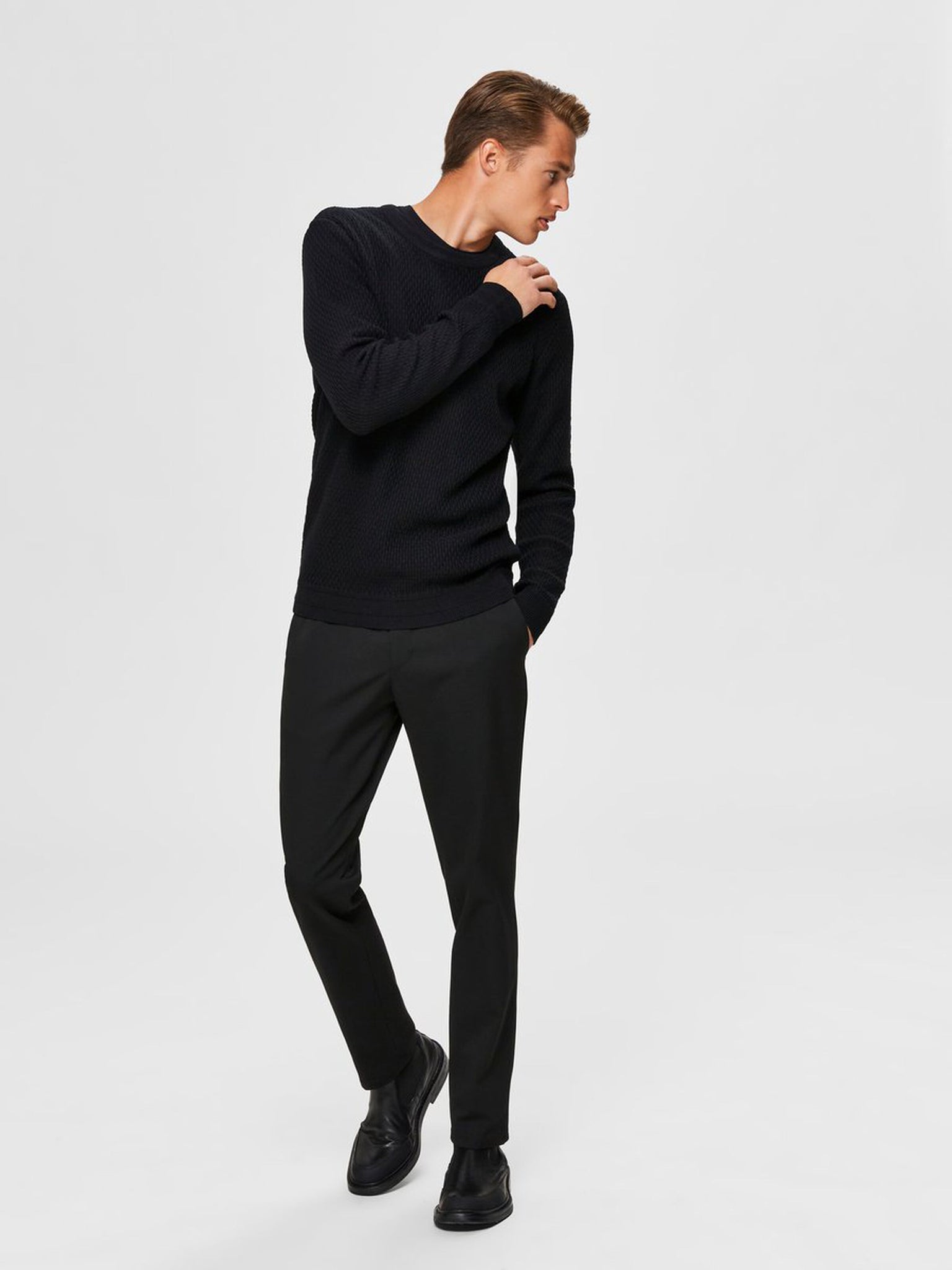 Pullover in cotone bio / Nero - Ideal Moda