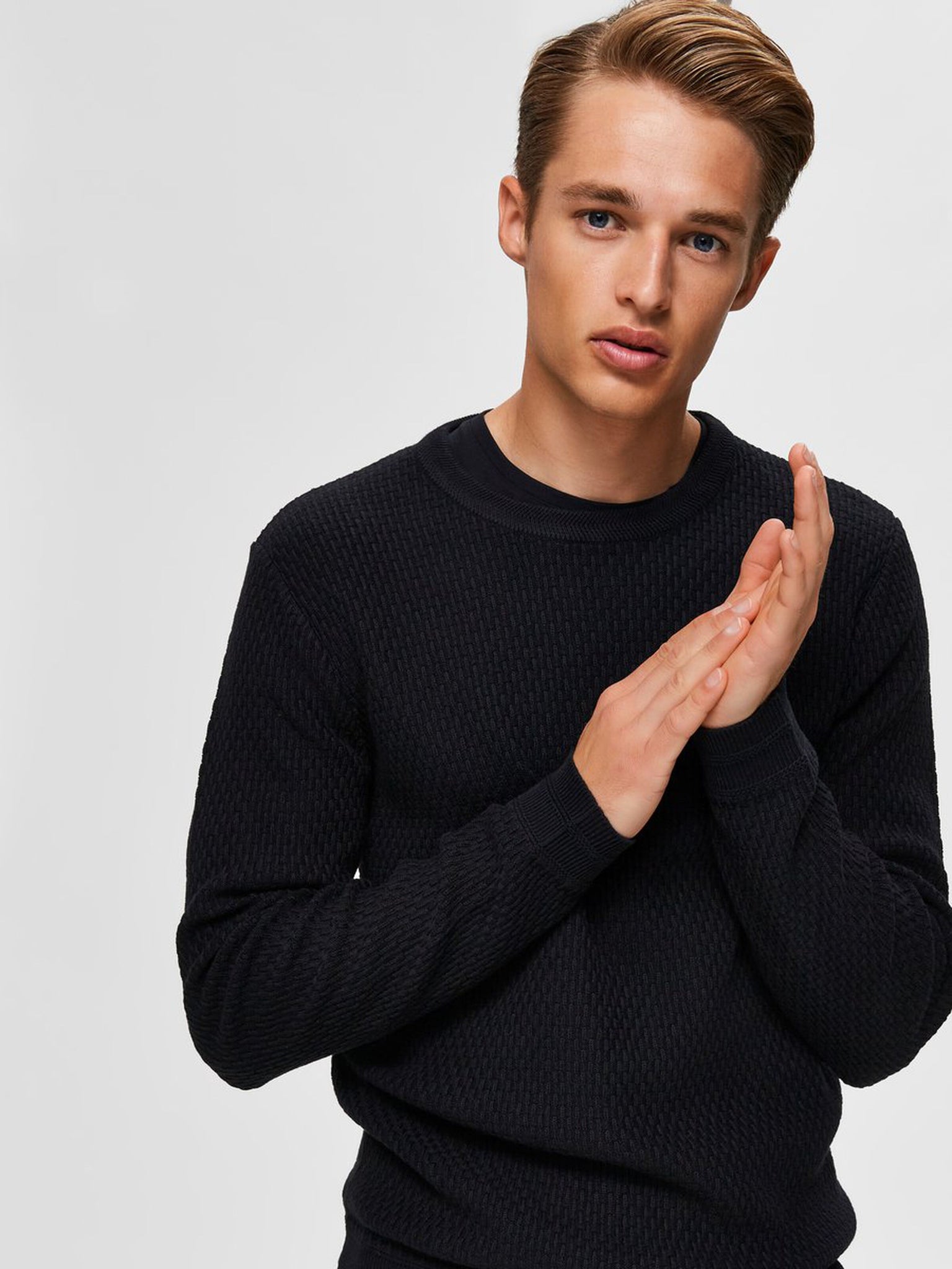 Pullover in cotone bio / Nero - Ideal Moda