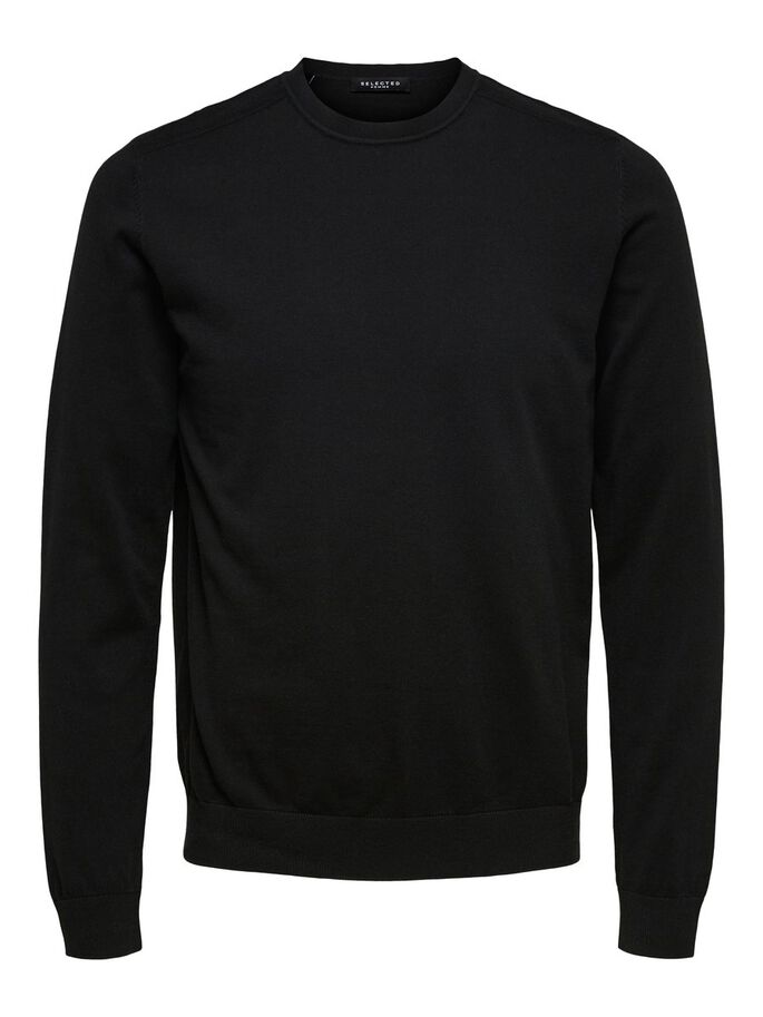 Girocollo in Cotone / Nero - Ideal Moda