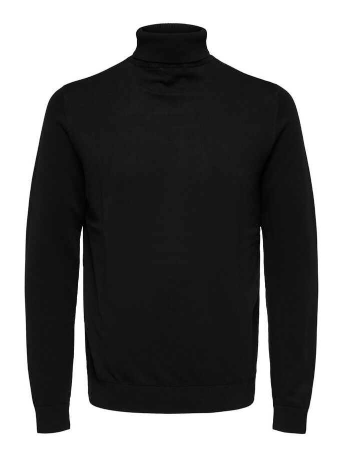 Collo Alto in Cotone / Nero - Ideal Moda