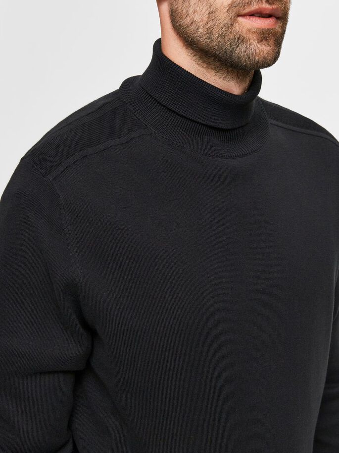 Collo Alto in Cotone / Nero - Ideal Moda