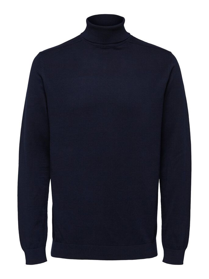 Collo Alto in Cotone / Blu - Ideal Moda