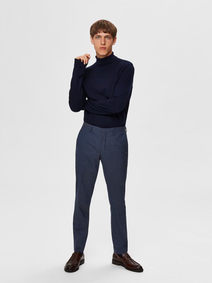 Collo Alto in Cotone / Blu - Ideal Moda