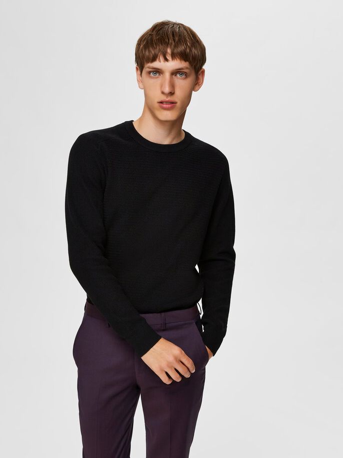Maglia con Tramatura / Nero - Ideal Moda