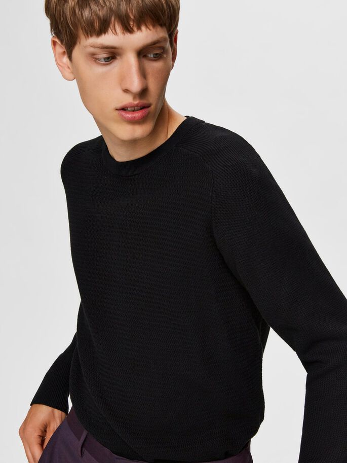 Maglia con Tramatura / Nero - Ideal Moda