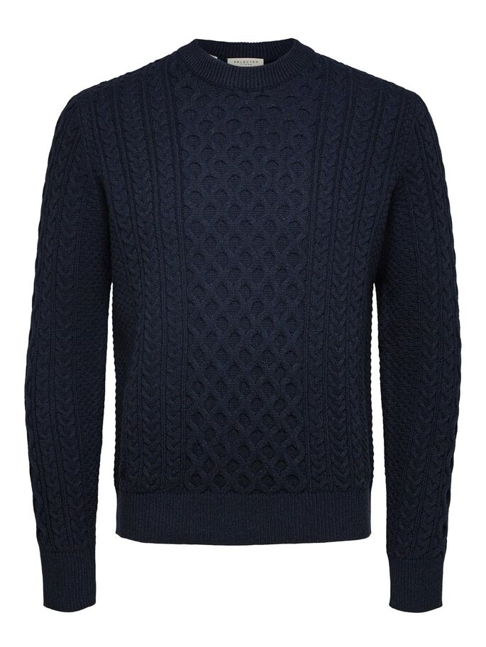 Maglia classica a trecce / Blu - Ideal Moda