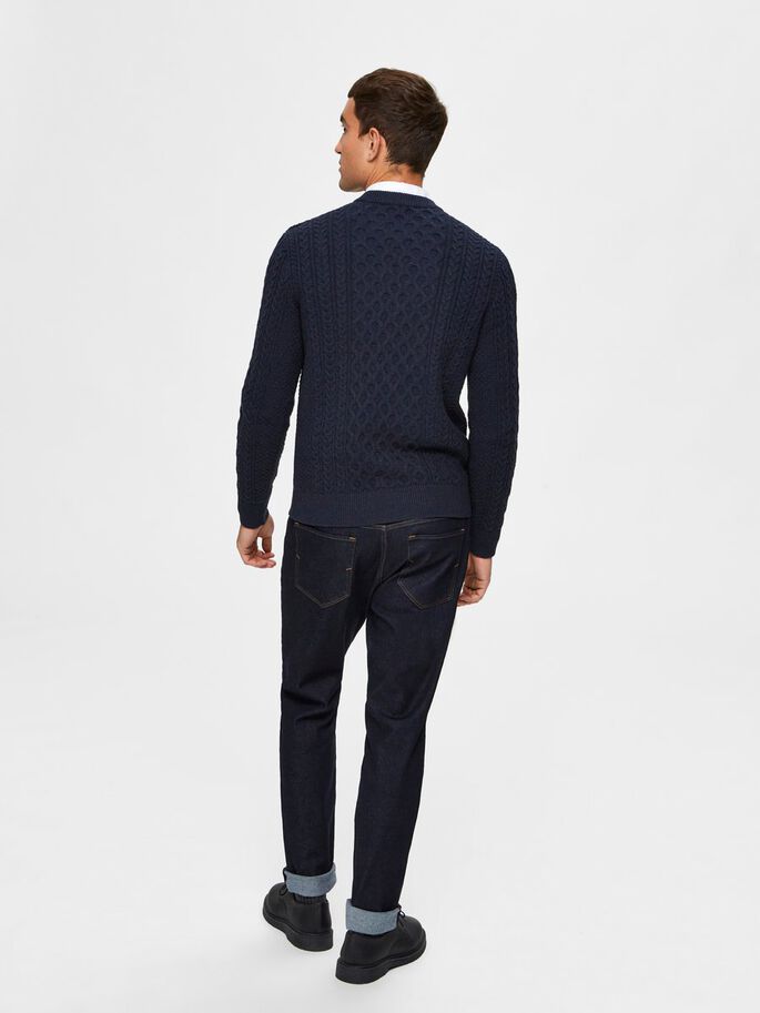Maglia classica a trecce / Blu - Ideal Moda